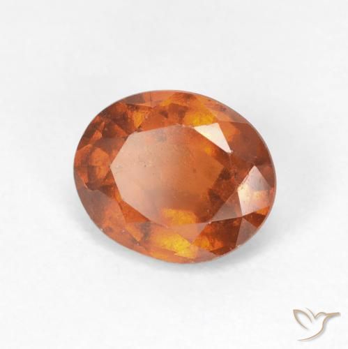 Grenat Hessonite Ambre orange naturelle ovale, 2.39 ct, VS