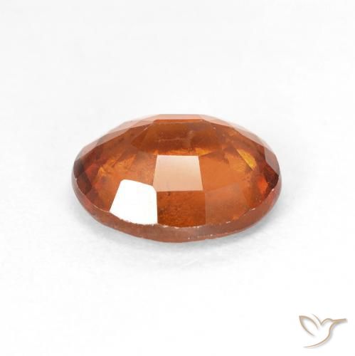 Grenat Hessonite Ambre orange naturelle ovale, 2.39 ct, VS