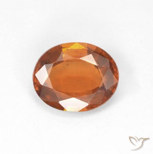 Grenat Hessonite Ambre orange naturelle ovale, 1.68 ct, VS