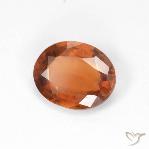 Grenat Hessonite Ambre orange naturelle ovale, 1.68 ct, VS