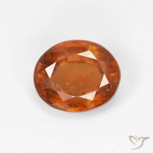 2.12ct Naturel Ambre orange Grenat Hessonite, ovale, VS