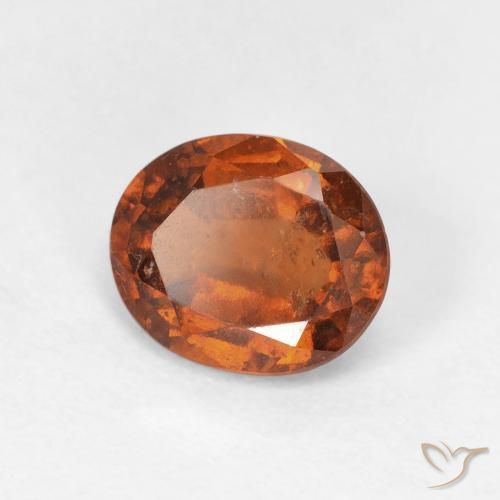 Grenat Hessonite Orange foncé naturelle ovale, 1.60 ct, VS