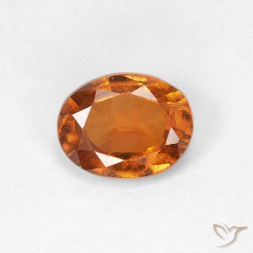 Grenat Hessonite Orange foncé naturelle ovale, 0.95 ct, VS