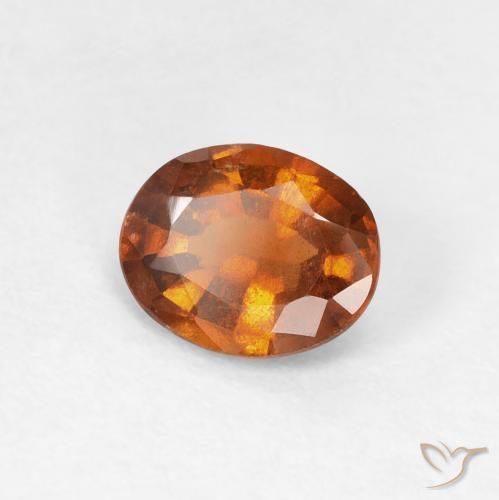 Grenat Hessonite Orange foncé naturelle ovale, 1.06 ct, VS