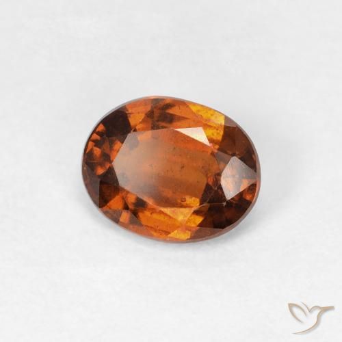 Grenat Hessonite Orange foncé naturelle ovale, 1.23 ct, VS