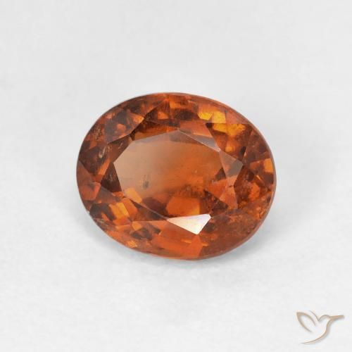 Grenat Hessonite Orange foncé naturelle ovale, 1.74 ct, VS