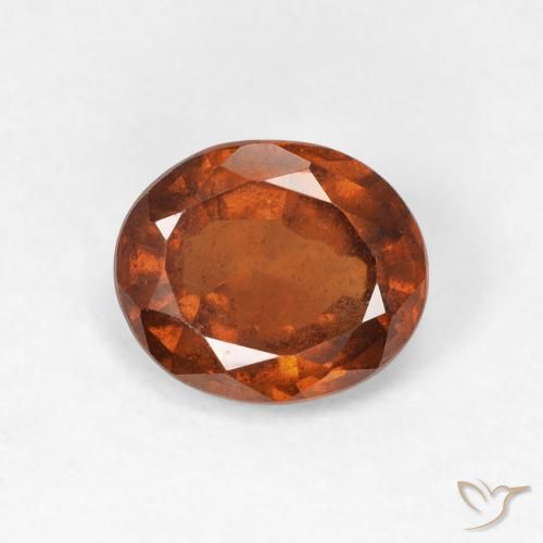 1.65ct Naturel Orange foncé Grenat Hessonite, ovale, VS