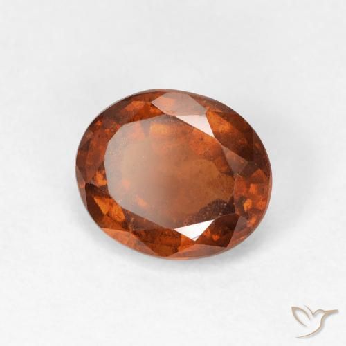 Grenat Hessonite Orange foncé naturelle ovale, 1.65 ct, VS