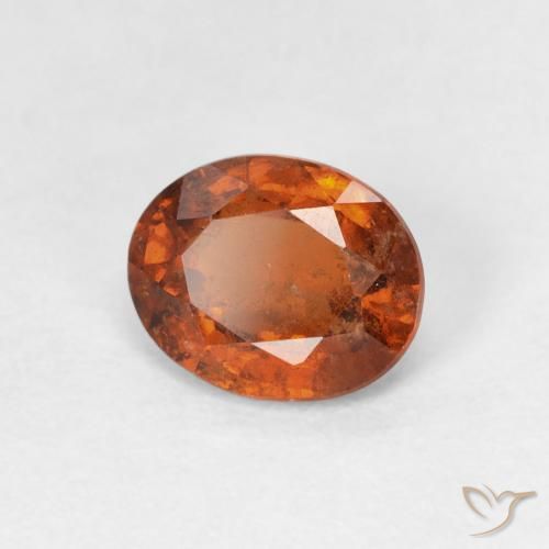 Grenat Hessonite Medium Dark-Orange naturelle ovale, 1.39 ct, VS