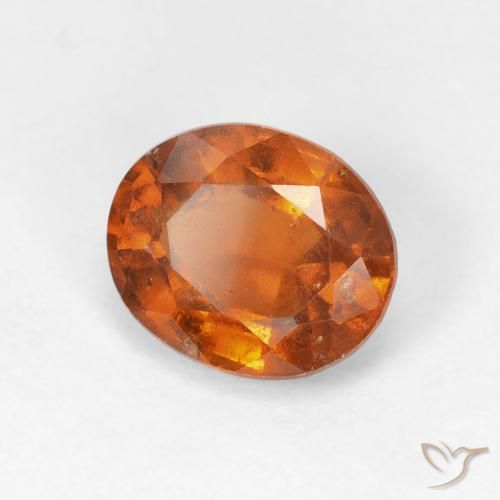 Grenat Hessonite Orange foncé naturelle ovale, 1.88 ct, VS