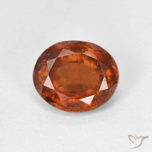 Grenat Hessonite Orange foncé naturelle ovale, 1.71 ct, VS