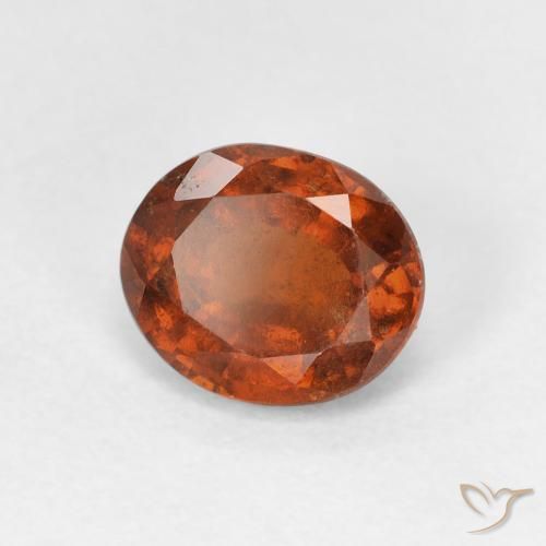 Grenat Hessonite Orange foncé naturelle ovale, 1.71 ct, VS