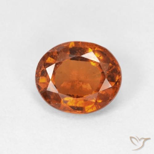 1.56ct Naturel Medium Dark-Orange Grenat Hessonite, ovale, VS