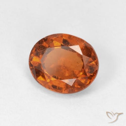 Grenat Hessonite Medium Dark-Orange naturelle ovale, 1.56 ct, VS
