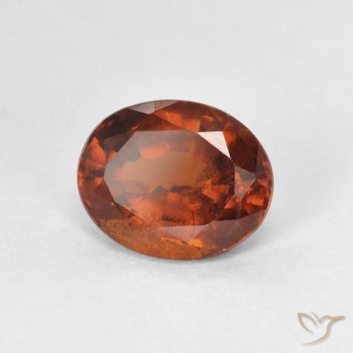 Grenat Hessonite Orange foncé naturelle ovale, 1.64 ct, VS