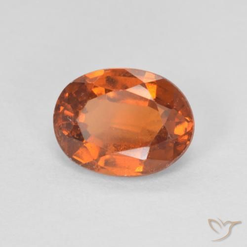 Grenat Hessonite Orange foncé naturelle ovale, 1.74 ct, VVS-VS
