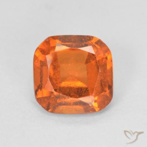Grenat Hessonite Orange moyen naturelle Coussin, 1.27 ct, VVS-VS