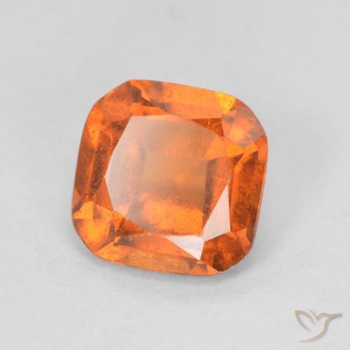 Grenat Hessonite Orange moyen naturelle Coussin, 1.27 ct, VVS-VS