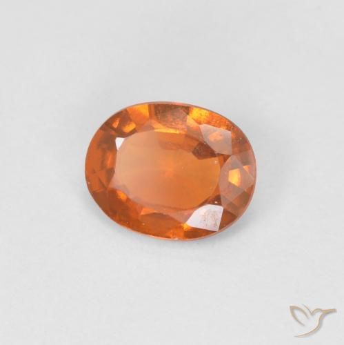 Grenat Hessonite Orange foncé naturelle ovale, 0.82 ct, VVS-VS