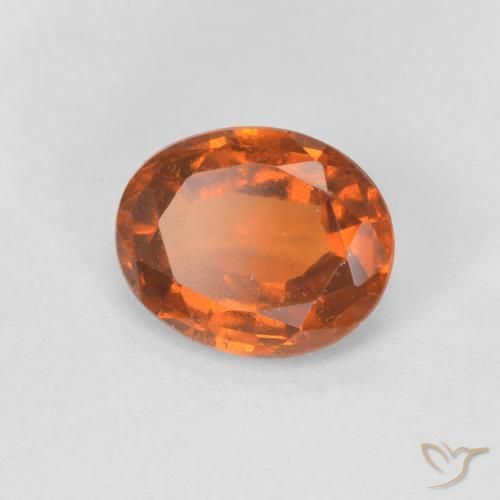Grenat Hessonite Orange moyen naturelle ovale, 1.28 ct, VVS-VS