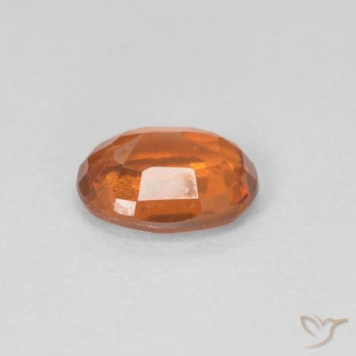 Grenat Hessonite Medium Dark-Orange naturelle ovale, 0.96 ct, VVS-VS