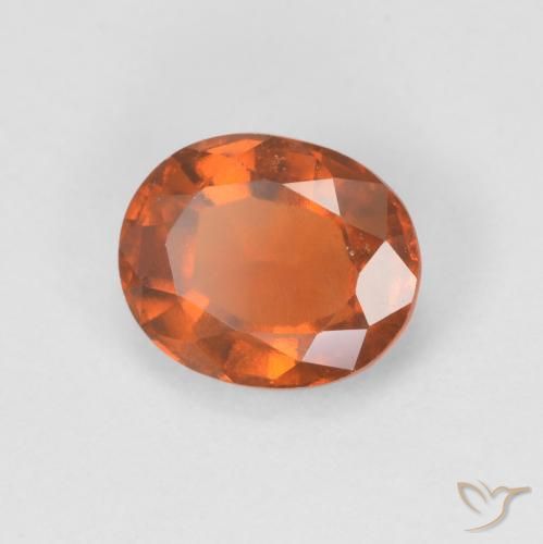 Grenat Hessonite Orange rougeâtre naturelle ovale, 1.43 ct, VVS-VS