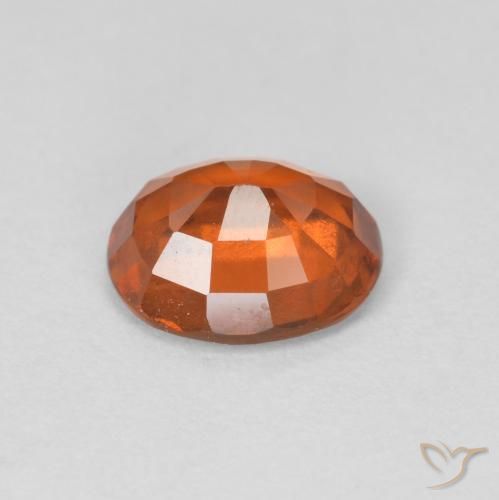 Grenat Hessonite Orange rougeâtre naturelle ovale, 1.43 ct, VVS-VS