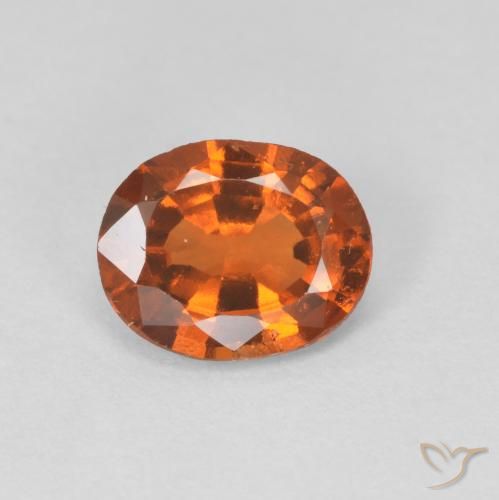 Grenat Hessonite Medium Dark-Orange naturelle ovale, 1.08 ct, VVS-VS