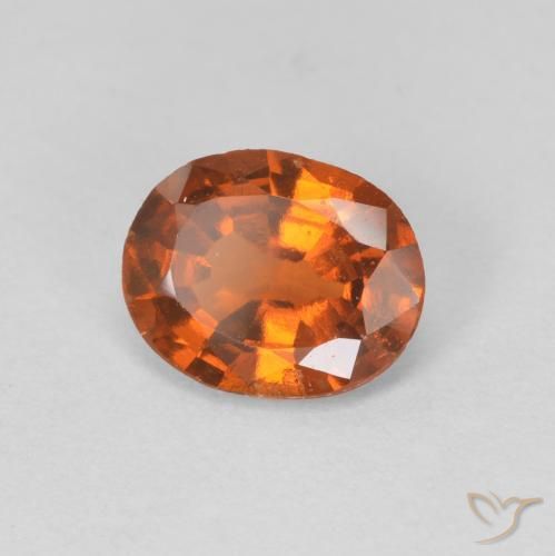 Grenat Hessonite Medium Dark-Orange naturelle ovale, 1.08 ct, VVS-VS
