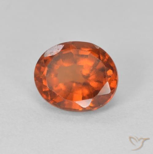 Grenat Hessonite Orange feu naturelle ovale, 1.60 ct, VVS-VS