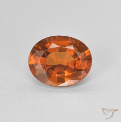 Grenat Hessonite Orange foncé naturelle ovale, 1.10 ct, VVS-VS