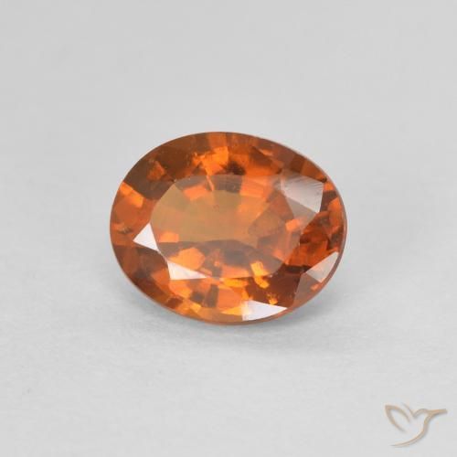 Grenat Hessonite Orange foncé naturelle ovale, 1.10 ct, VVS-VS