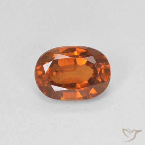 Grenat Hessonite Orange foncé naturelle ovale, 1.10 ct, VVS-VS