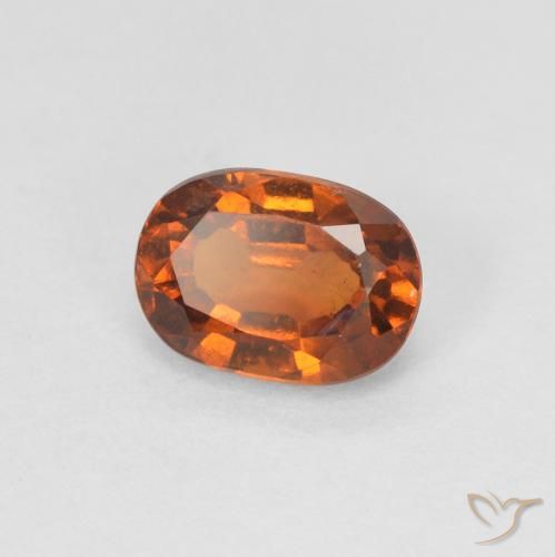 Grenat Hessonite Orange foncé naturelle ovale, 1.10 ct, VVS-VS