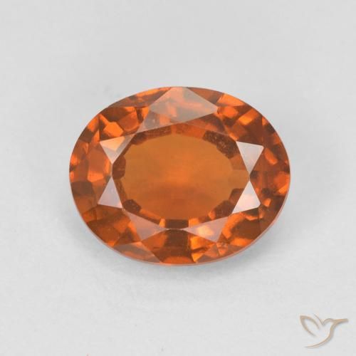 1.67ct Naturel Medium Dark-Orange Grenat Hessonite, ovale, VVS-VS
