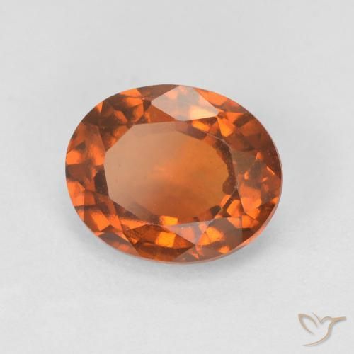 Grenat Hessonite Medium Dark-Orange naturelle ovale, 1.67 ct, VVS-VS