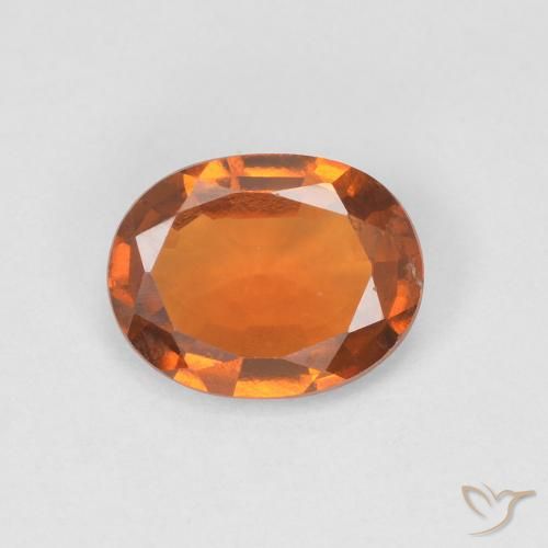 Grenat Hessonite Orange foncé naturelle ovale, 1.10 ct, VVS-VS