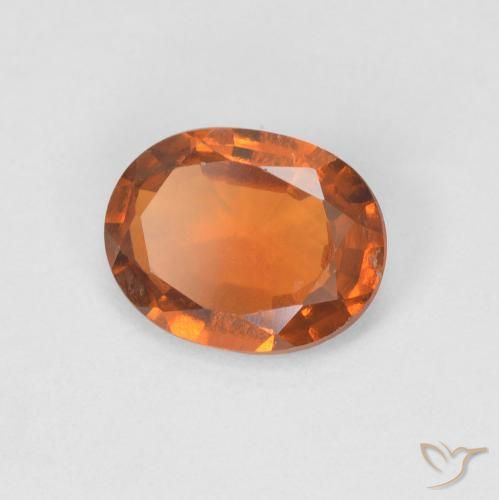 Grenat Hessonite Orange foncé naturelle ovale, 1.10 ct, VVS-VS
