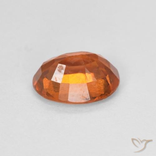 Grenat Hessonite Ambre orange naturelle ovale, 1.22 ct, VVS-VS
