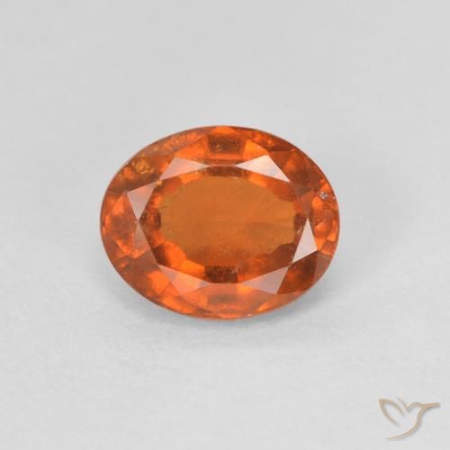 Grenat Hessonite Orange moyen naturelle ovale, 1.16 ct, VVS-VS
