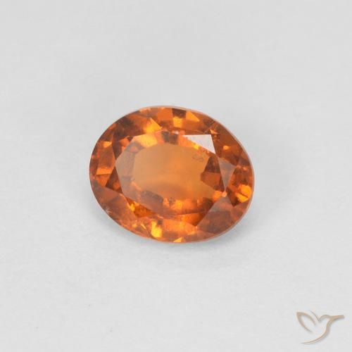 Grenat Hessonite Orange moyen naturelle ovale, 0.92 ct, VVS-VS