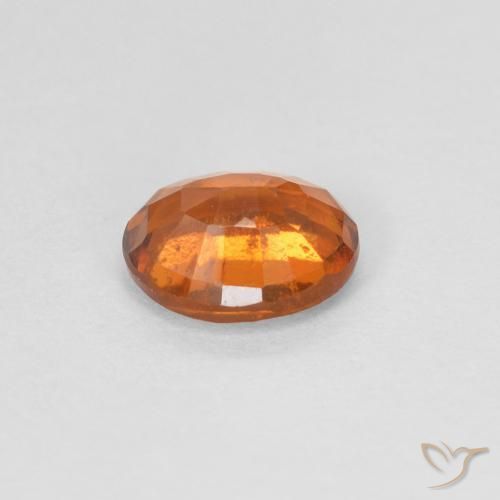 Grenat Hessonite Orange moyen naturelle ovale, 0.92 ct, VVS-VS