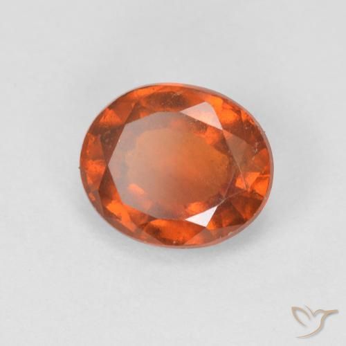Grenat Hessonite Orange rougeâtre naturelle ovale, 1.48 ct, VVS-VS