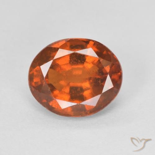 Grenat Hessonite Orange feu naturelle ovale, 1.91 ct, VVS-VS