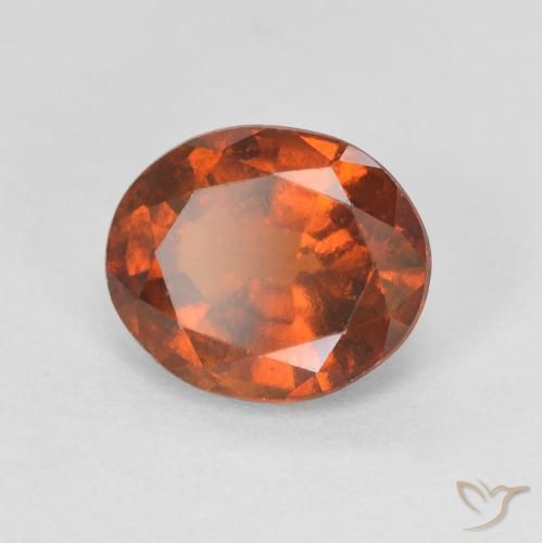 Grenat Hessonite Orange feu naturelle ovale, 1.91 ct, VVS-VS