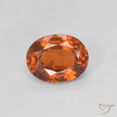 Grenat Hessonite Medium Dark-Orange naturelle ovale, 1.22 ct, VVS-VS