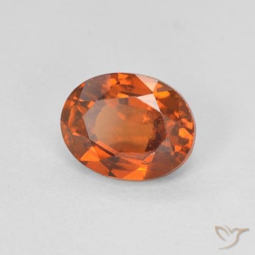 Grenat Hessonite Medium Dark-Orange naturelle ovale, 1.22 ct, VVS-VS