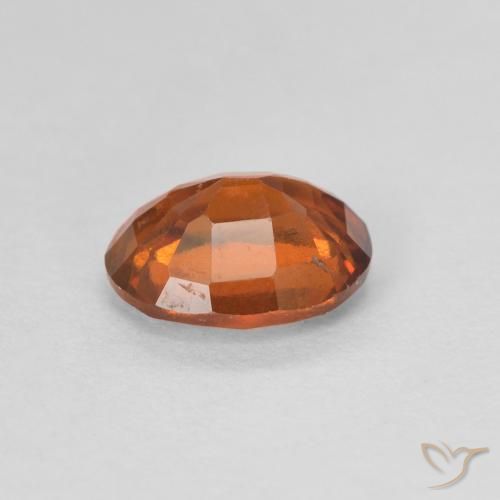 Grenat Hessonite Medium Dark-Orange naturelle ovale, 1.22 ct, VVS-VS