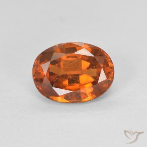 Grenat Hessonite Medium Dark-Orange naturelle ovale, 1.27 ct, VVS-VS