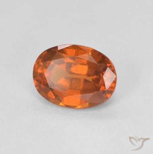 Grenat Hessonite Medium Dark-Orange naturelle ovale, 1.27 ct, VVS-VS